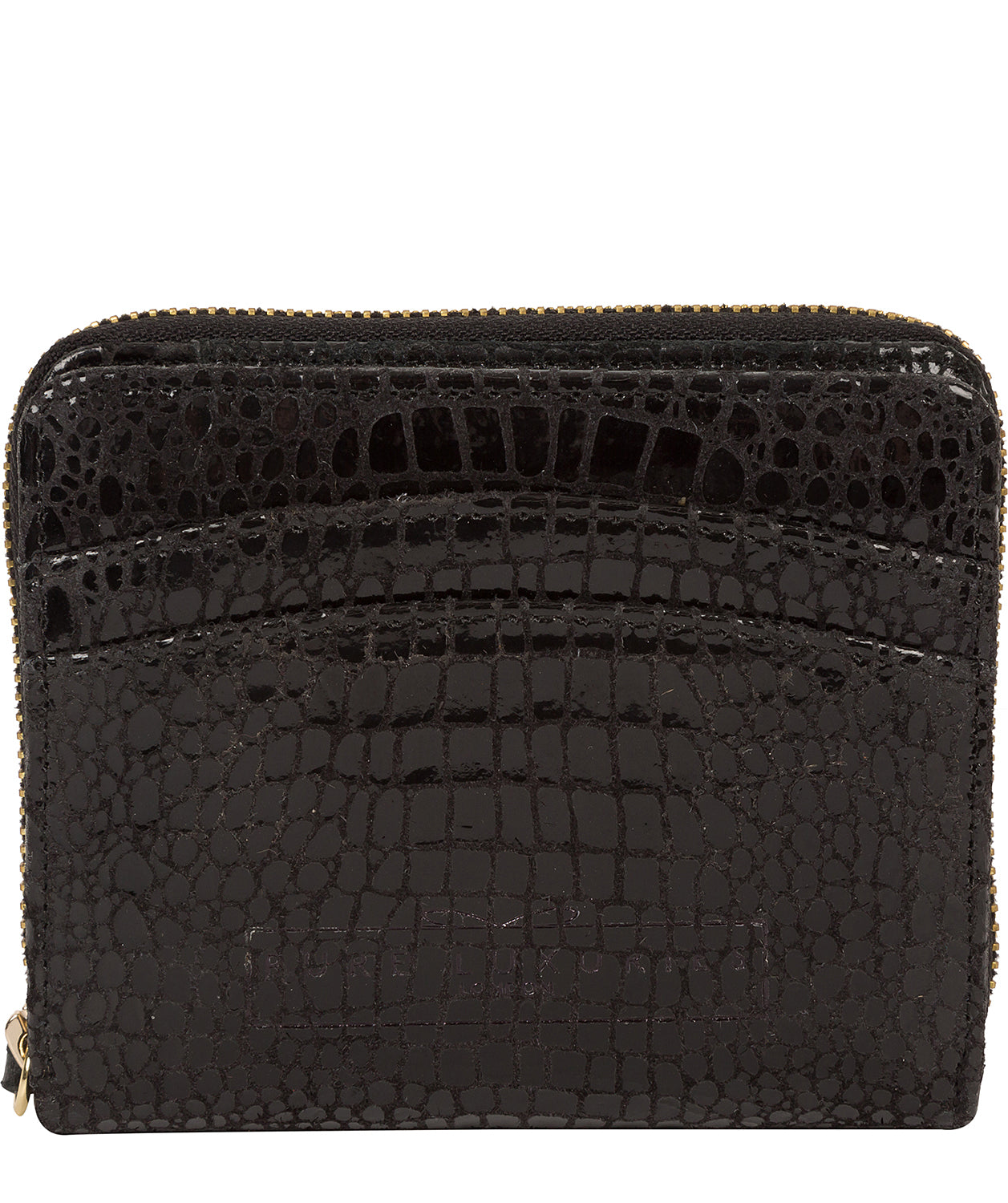 'Emely' Black Croc Leather Purse