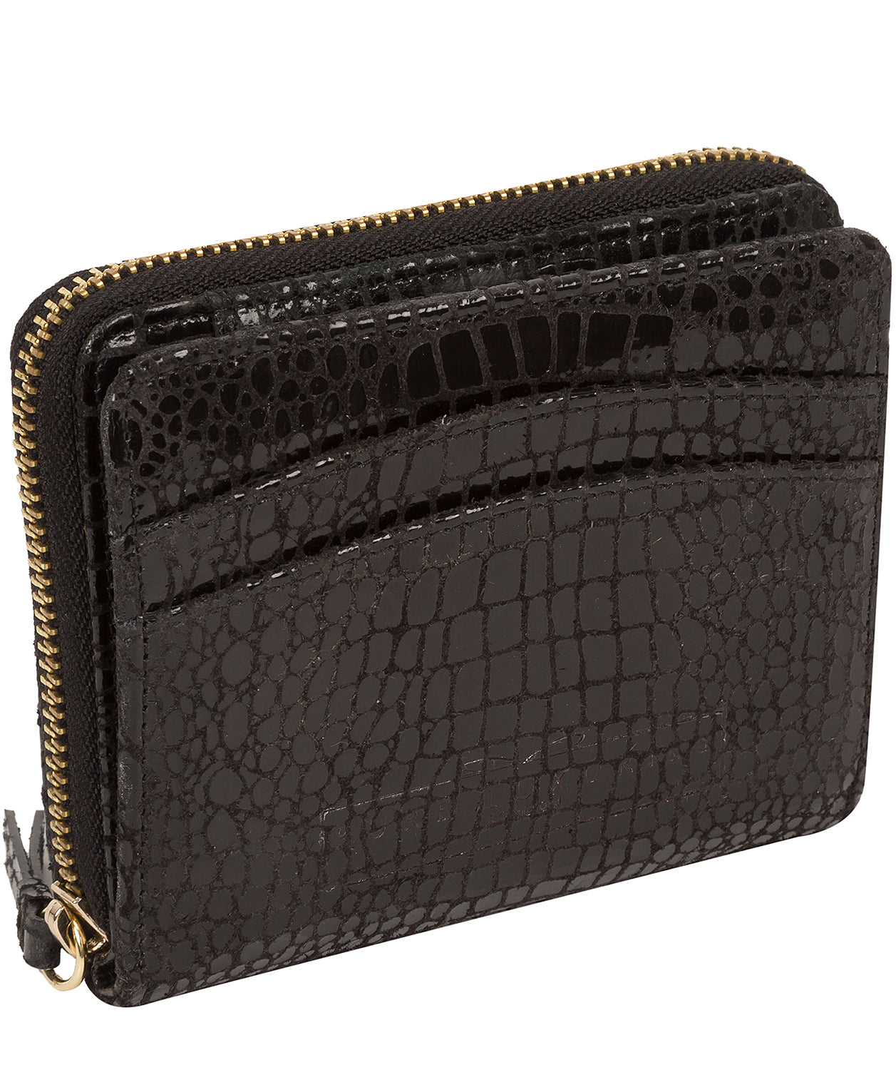 'Emely' Black Croc Leather Purse