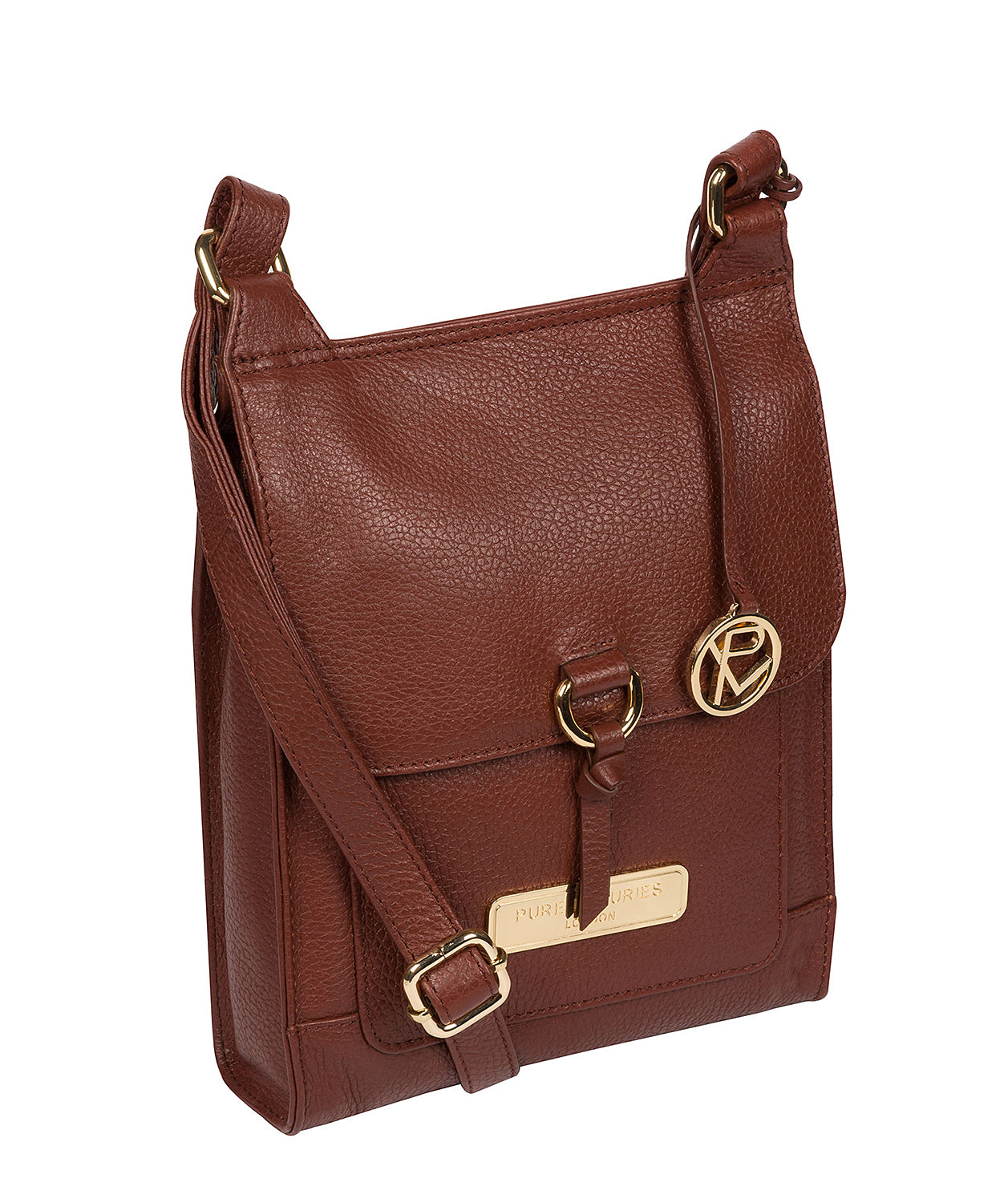 'Naomi' Chestnut Leather Cross Body Bag