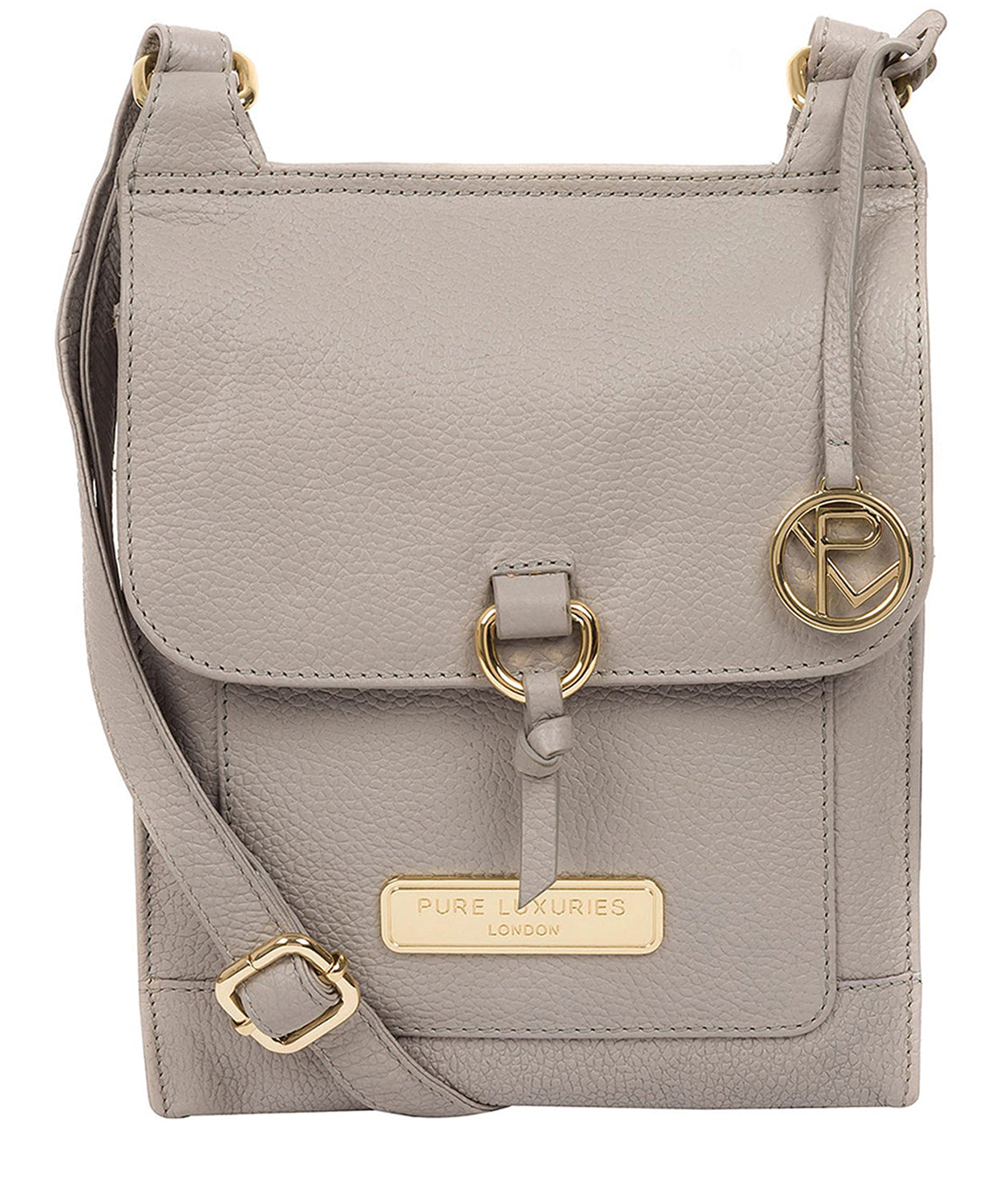 'Naomi' Grey Leather Cross Body Bag