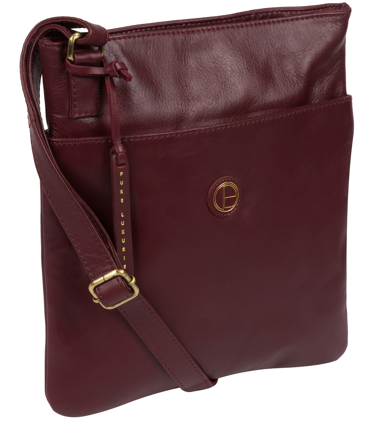 'Foxton' Burgundy Leather Cross Body Bag