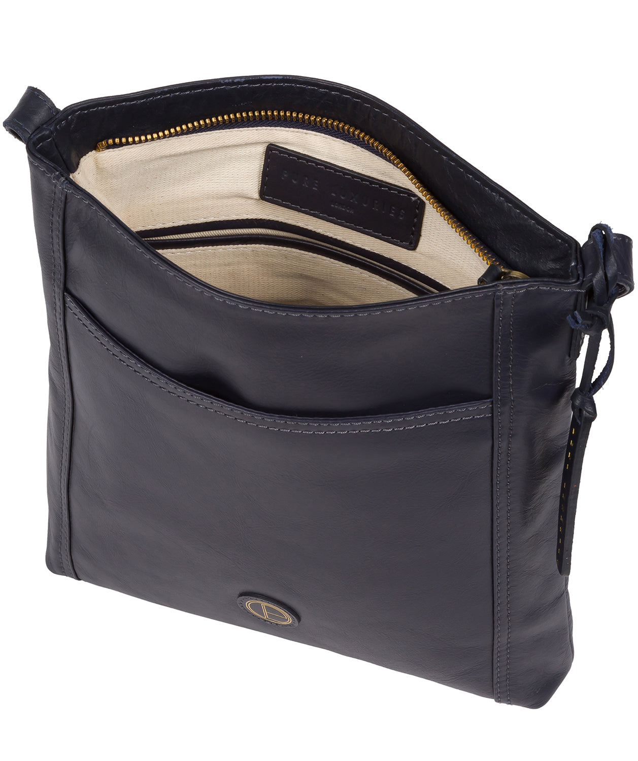 'Plumpton' Navy Leather Cross Body Bag