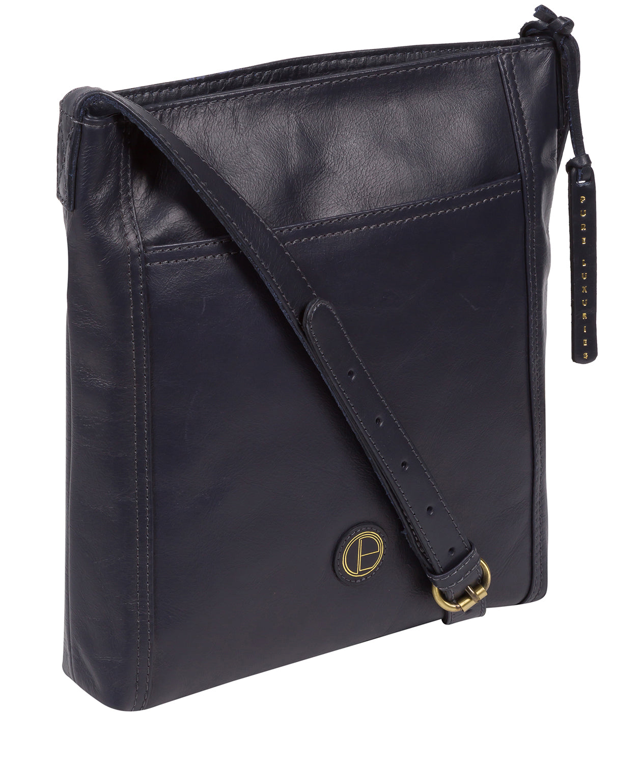 'Plumpton' Navy Leather Cross Body Bag