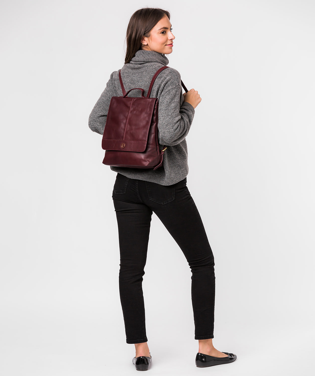 Pembroke Burgundy Leather Backpack