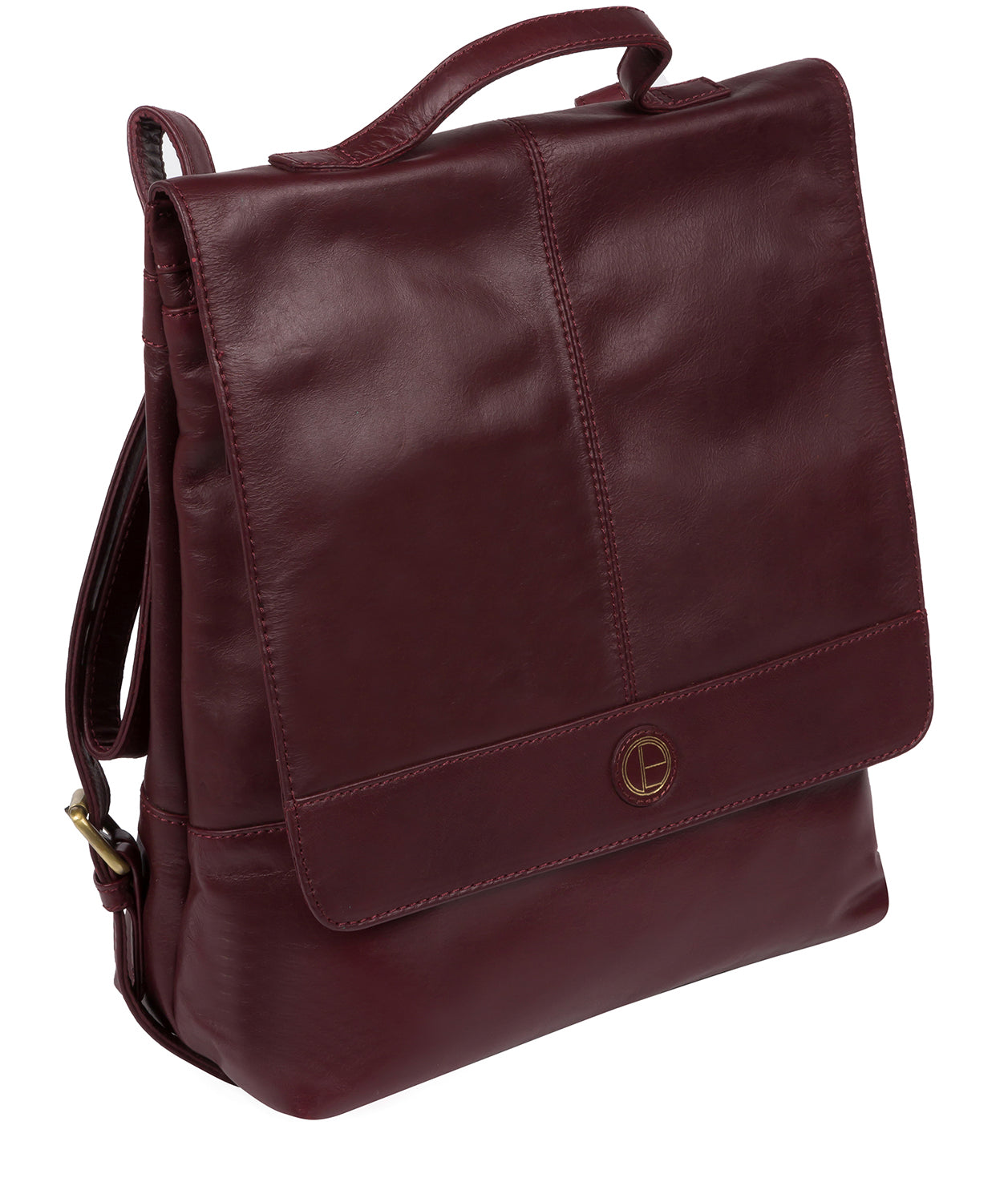 'Pembroke' Burgundy Leather Backpack