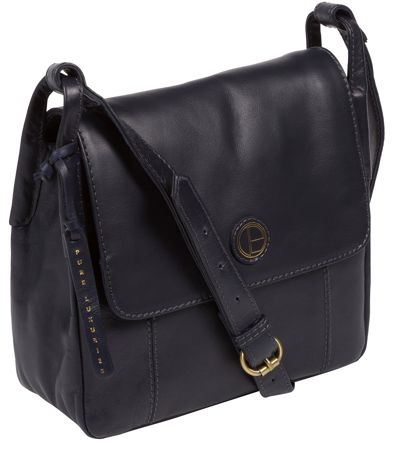 'Houghton' Navy Leather Cross Body Bag