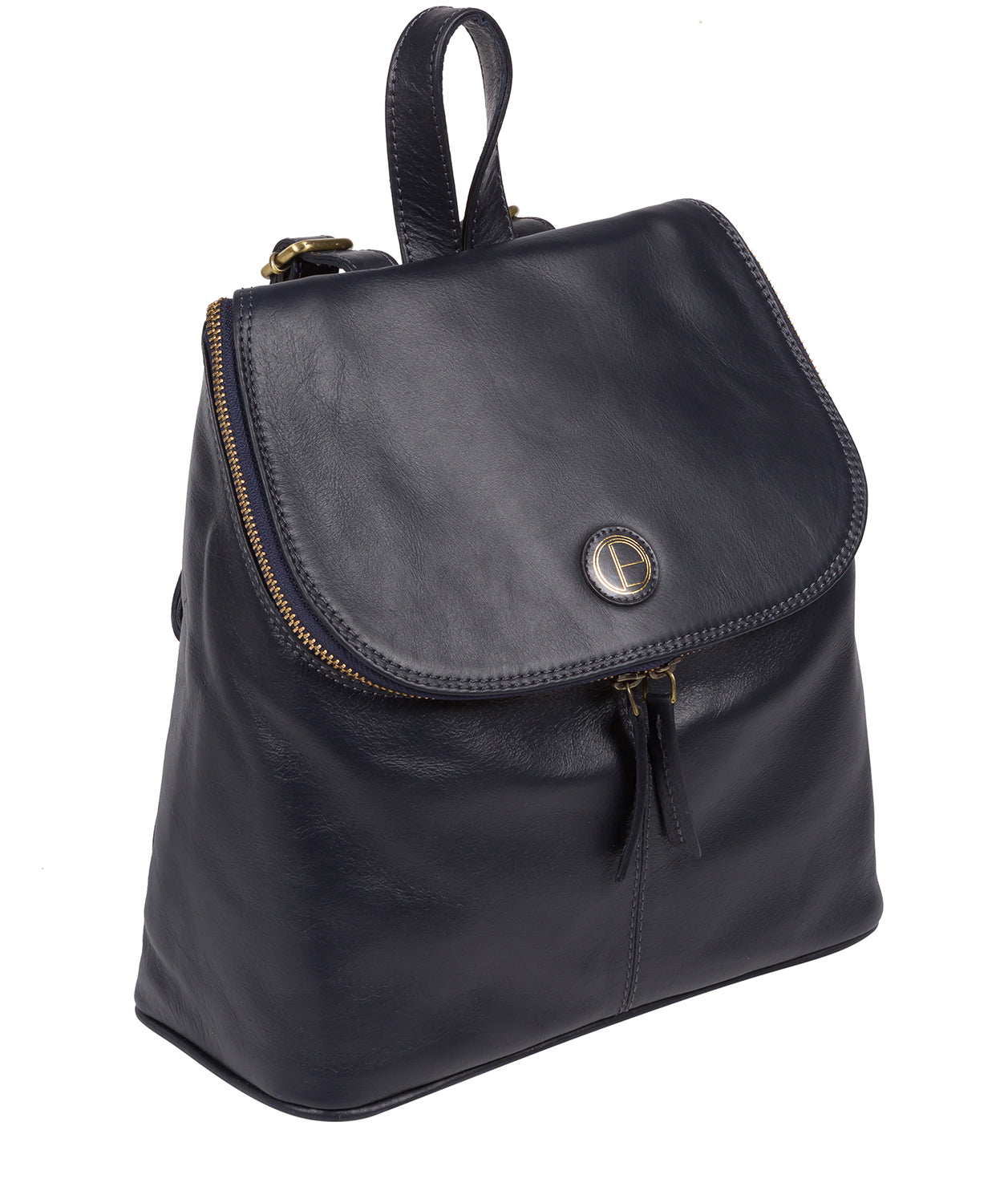 'Marbury' Navy Leather Backpack