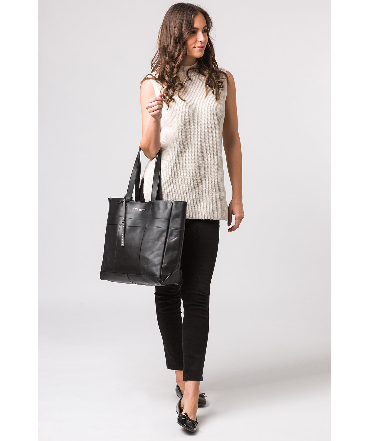 'Ripley' Jet Black Vegetable-Tanned Leather Tote Bag