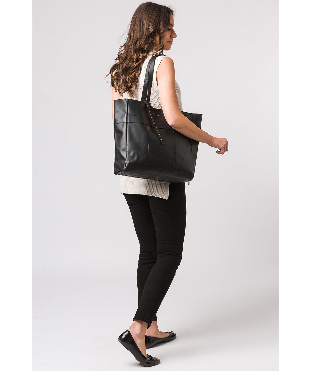 'Ripley' Jet Black Vegetable-Tanned Leather Extra-Large Shopper Bag