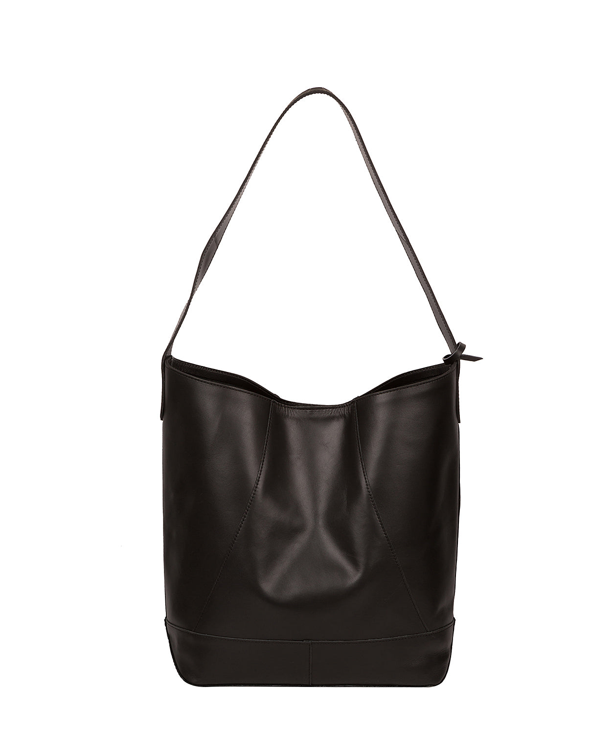 'Tunbridge' Jet Black Vegetable-Tanned Leather Tote Bag