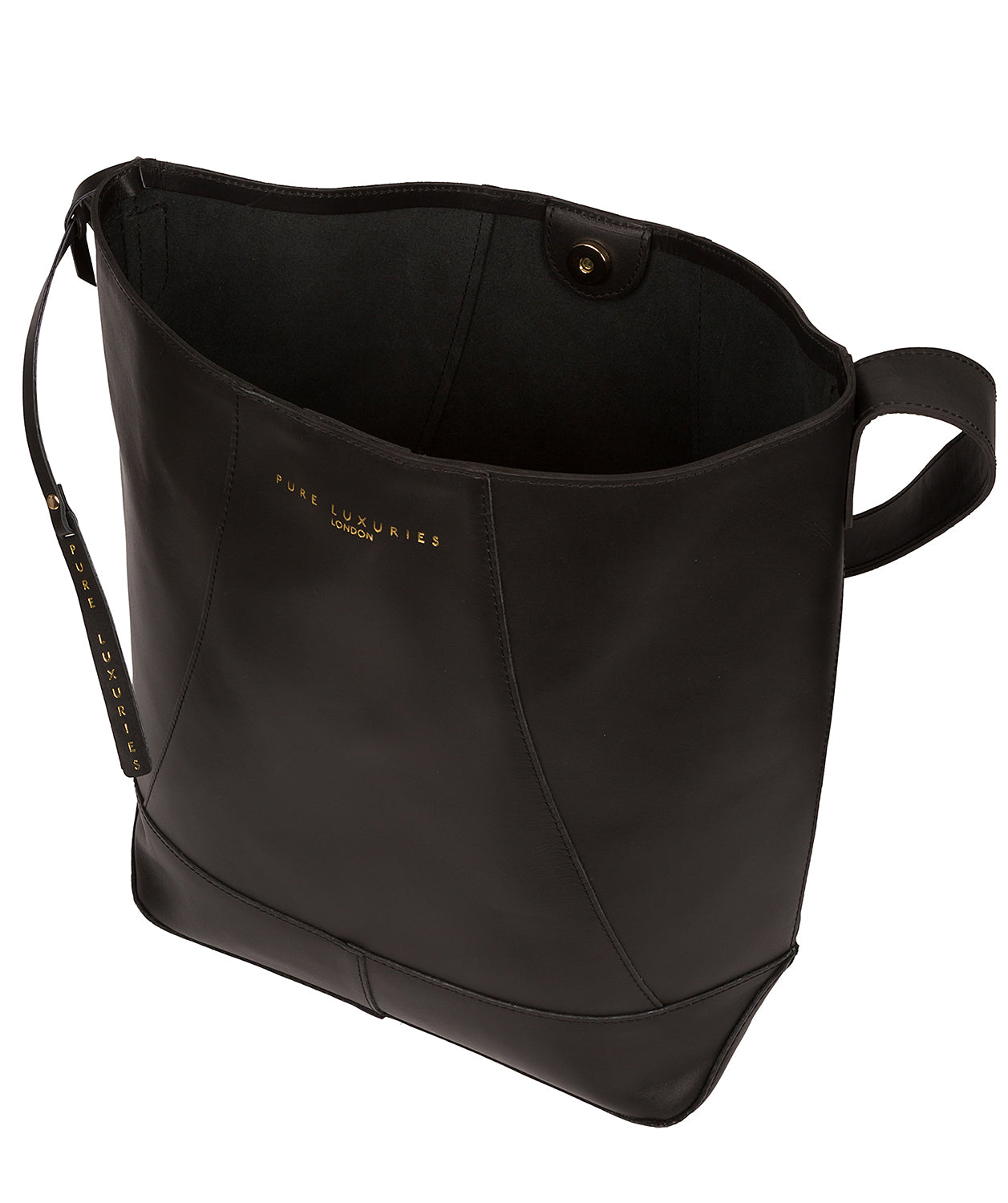 'Tunbridge' Jet Black Vegetable-Tanned Leather Tote Bag