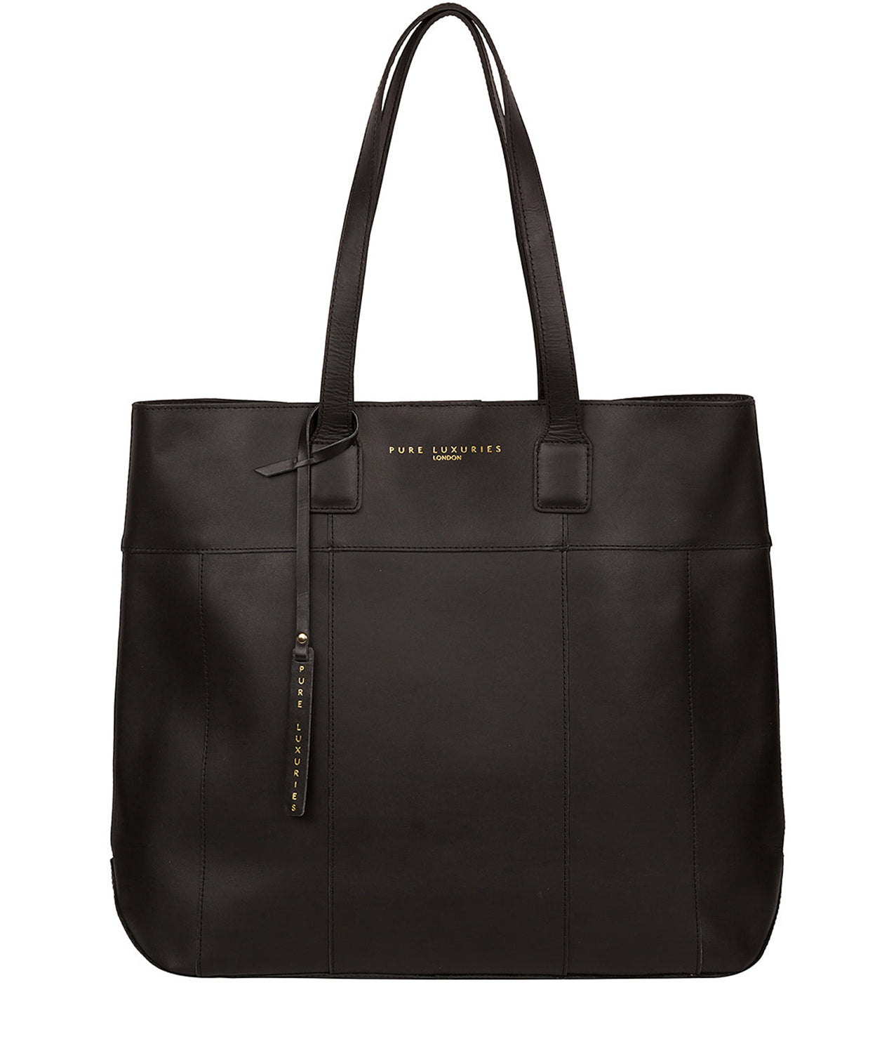 'Pembury' Jet Black Vegetable-Tanned Leather Tote Bag