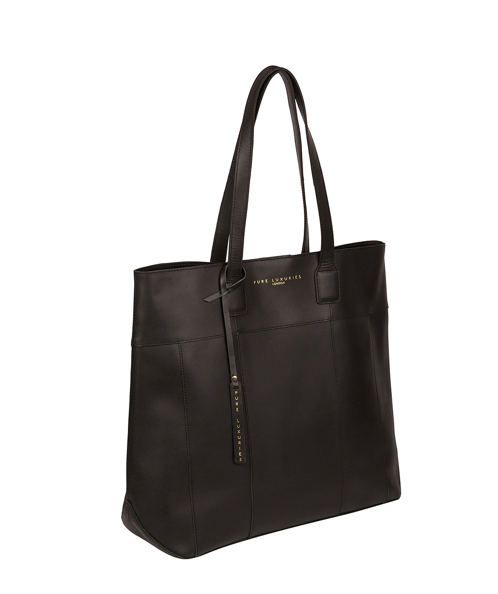 Black Leather Tote Bag 'Pembury' by Pure Luxuries – Pure Luxuries London