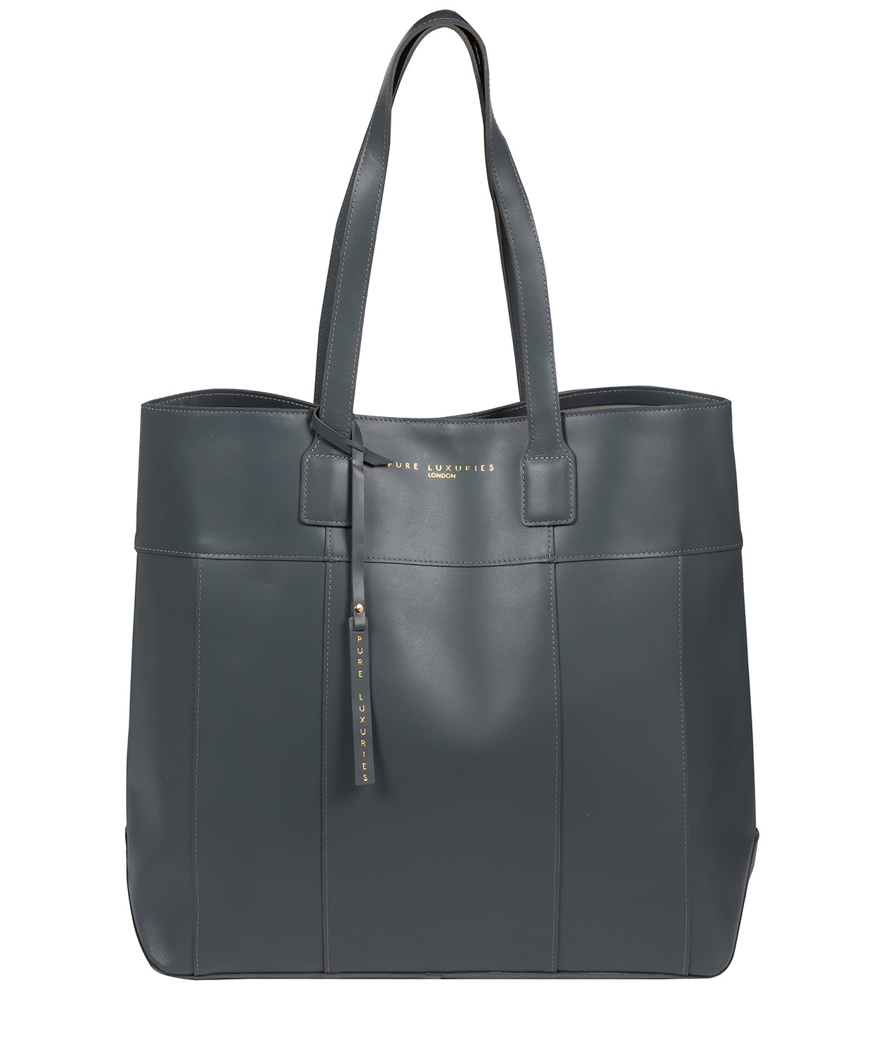 'Pembury' Smoky Blue Vegetable-Tanned Leather Tote Bag