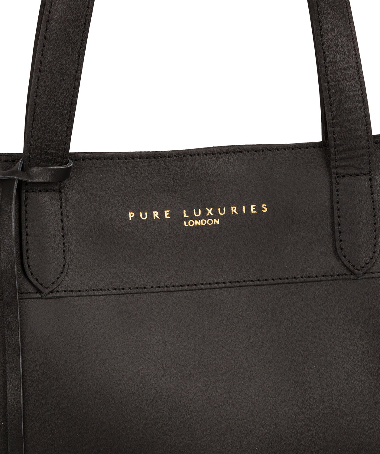 'Milton' Jet Black Vegetable-Tanned Leather Extra-Large Tote Bag