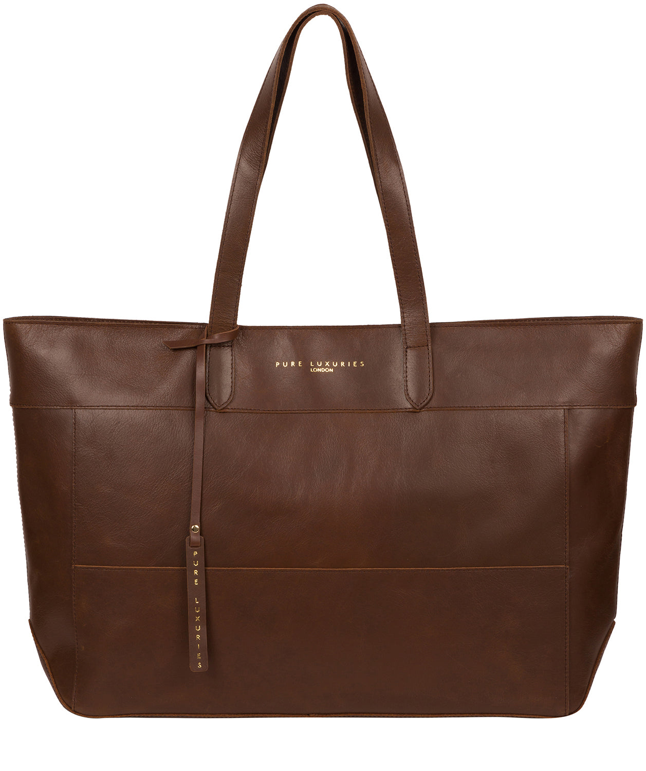 'Milton' Ombré Chestnut Vegetable-Tanned Leather Extra-Large Tote Bag