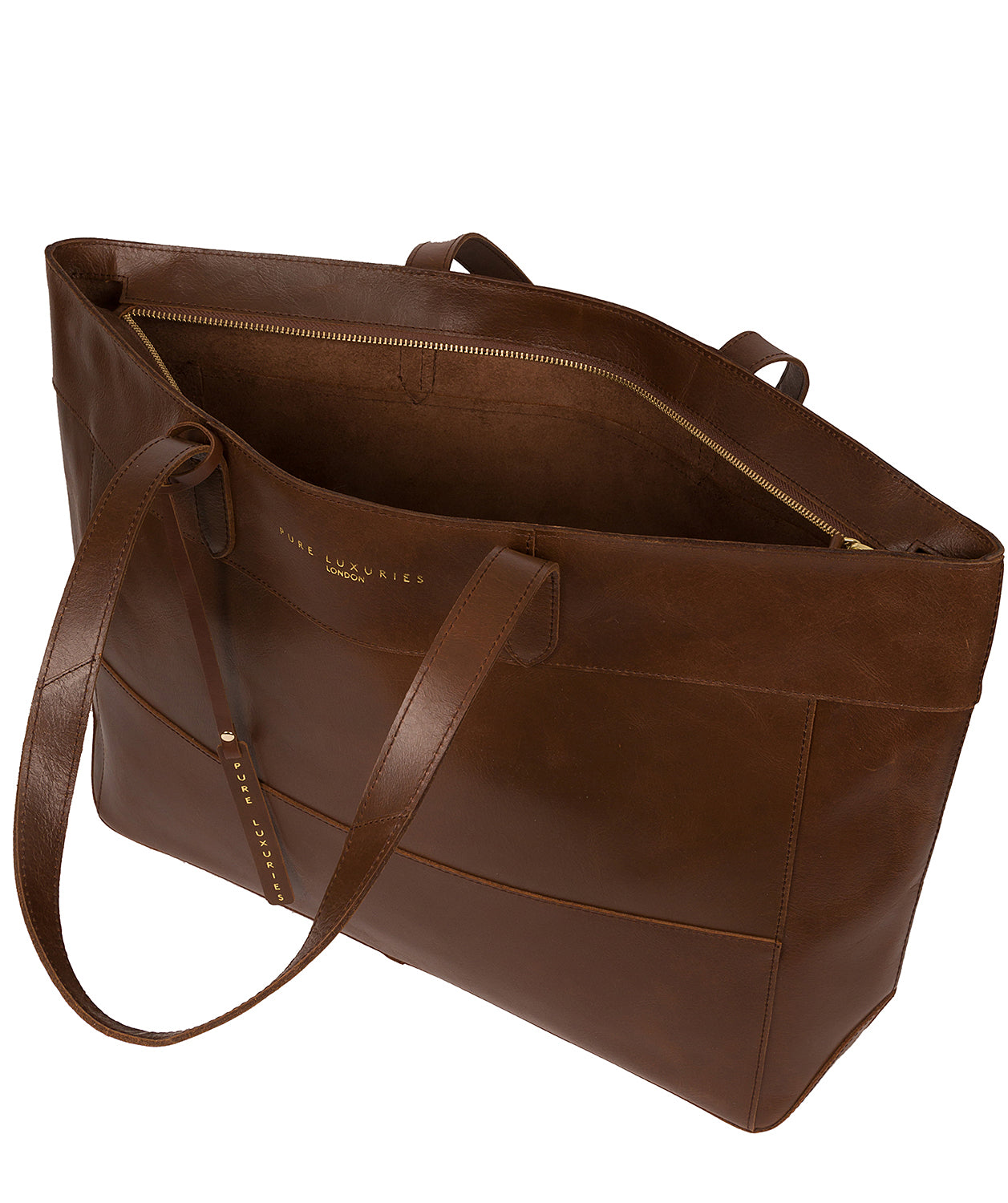 'Milton' Ombré Chestnut Vegetable-Tanned Leather Tote Bag