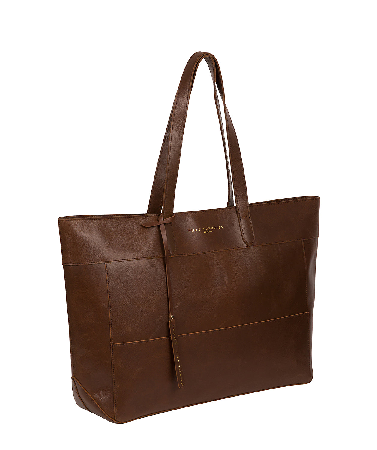 'Milton' Ombré Chestnut Vegetable-Tanned Leather Tote Bag