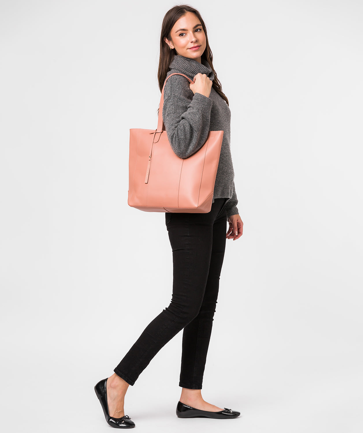 'Amberley' Misty Rose Vegetable-Tanned Leather Tote Bag