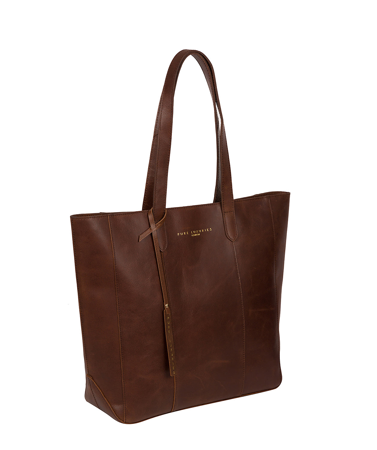 'Amberley' Ombré Chestnut Vegetable-Tanned Leather Tote Bag