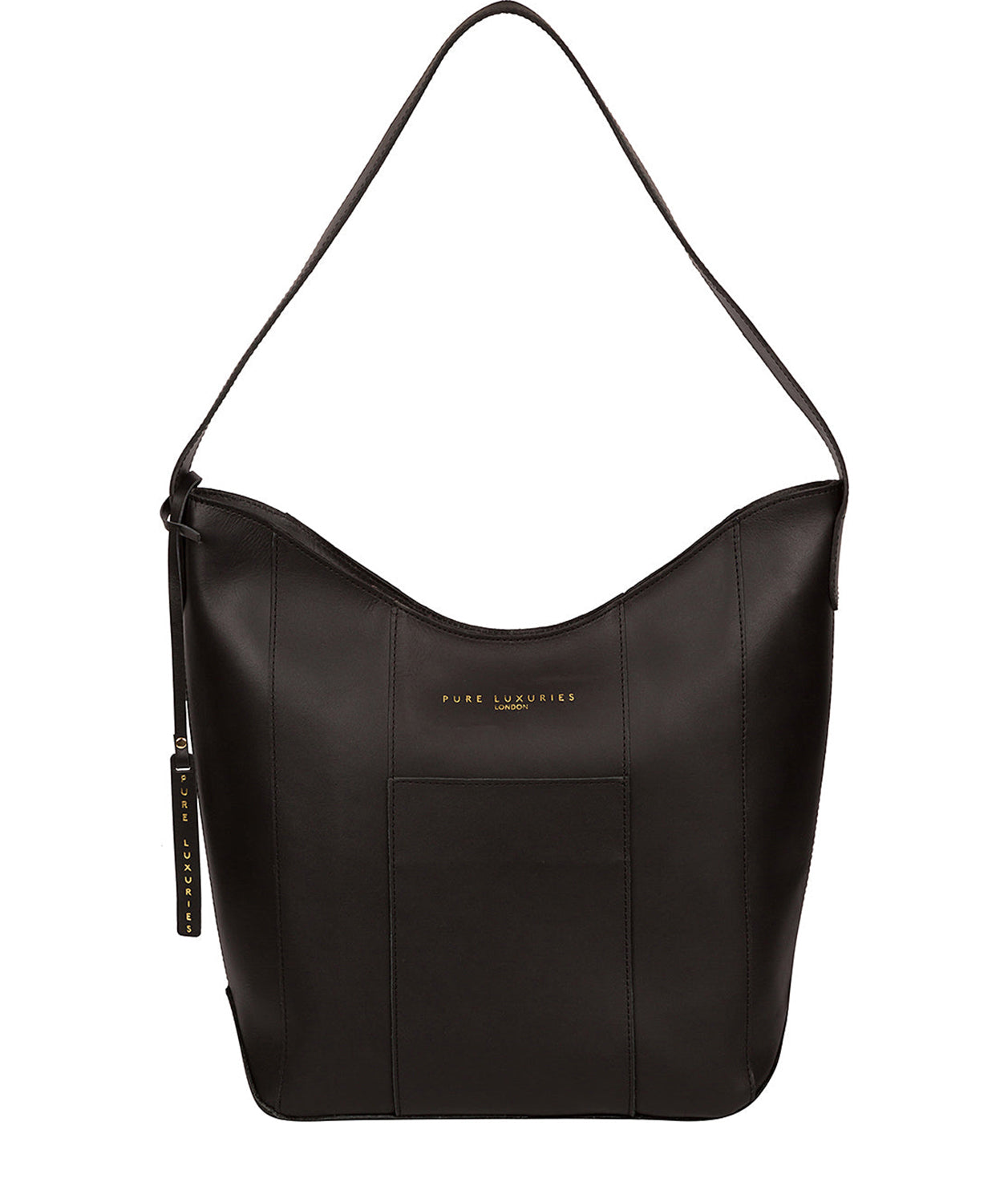 'Winchester' Jet Black Vegetable-Tanned Leather Shoulder Bag