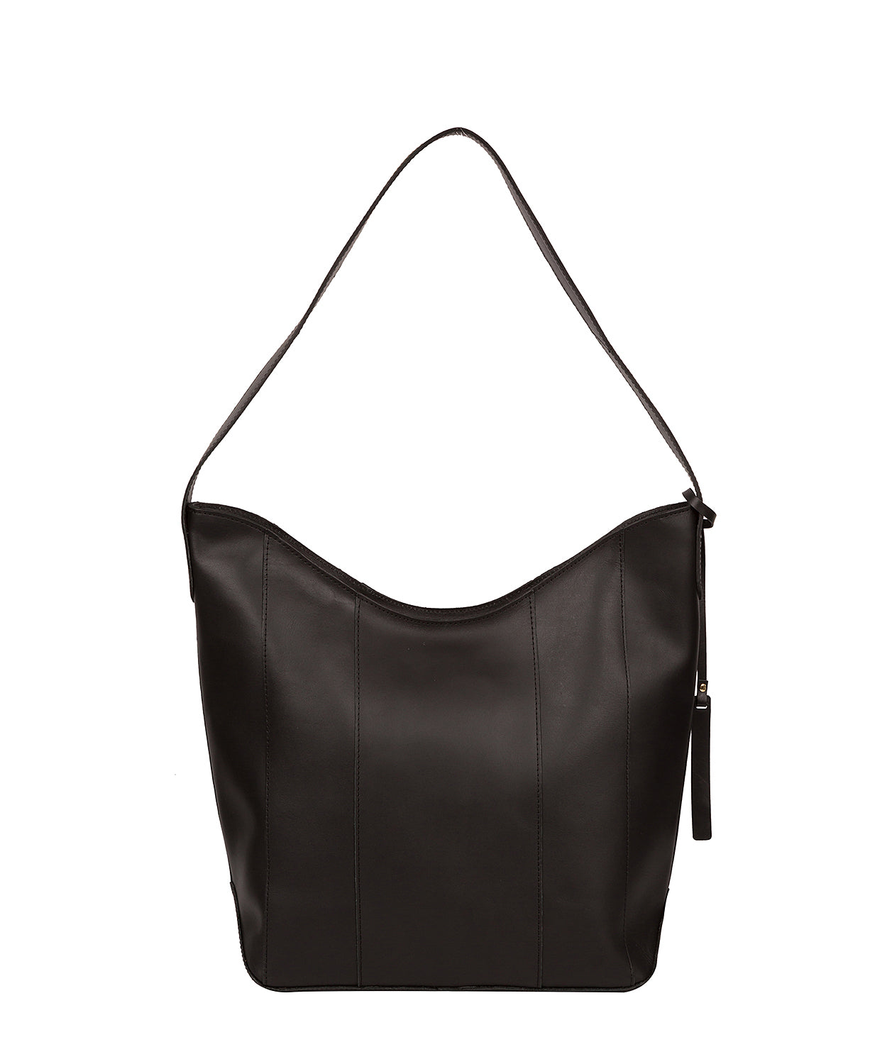 'Winchester' Jet Black Vegetable-Tanned Leather Shoulder Bag