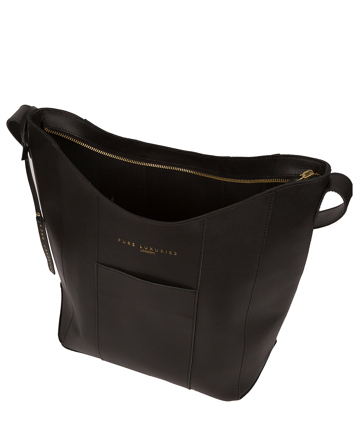 'Winchester' Jet Black Vegetable-Tanned Leather Shoulder Bag