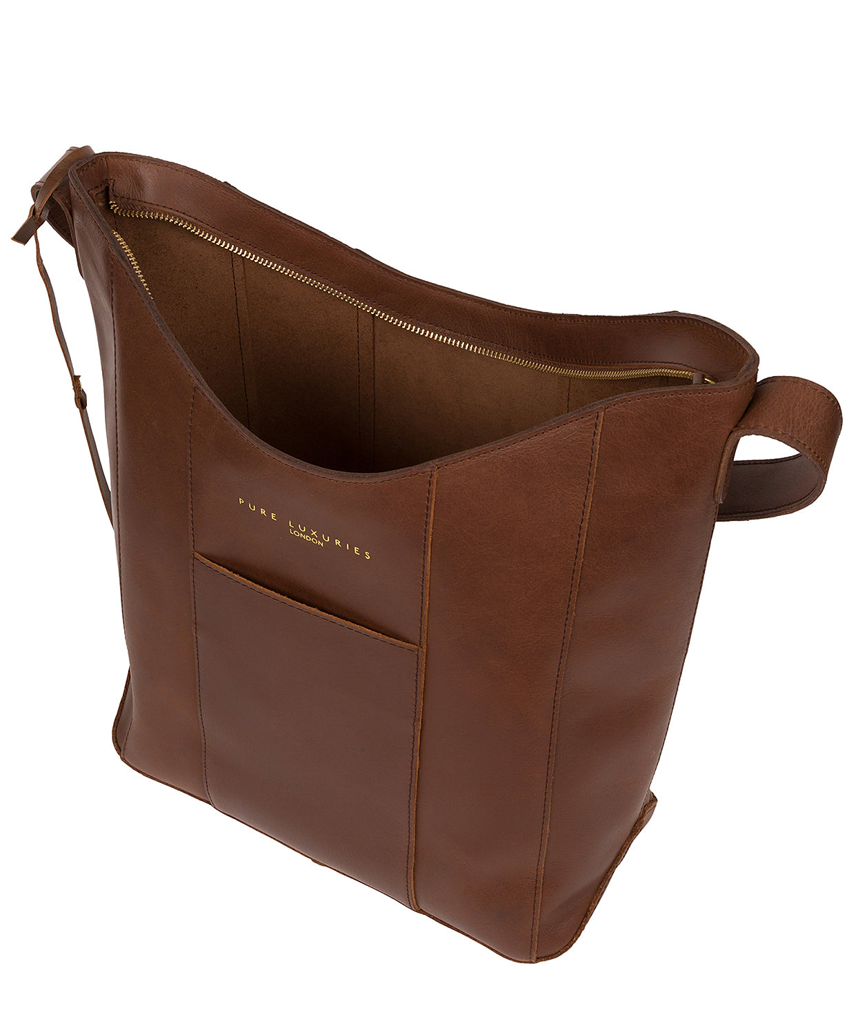 'Winchester' Ombré Chestnut Vegetable-Tanned Leather Shoulder Bag