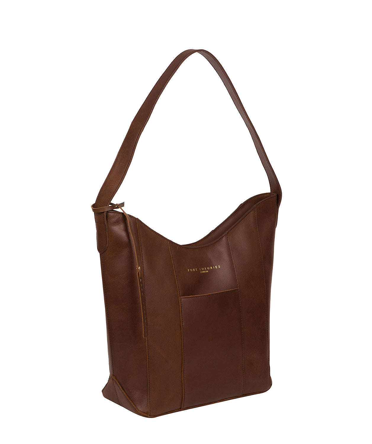 'Winchester' Ombré Chestnut Vegetable-Tanned Leather Shoulder Bag