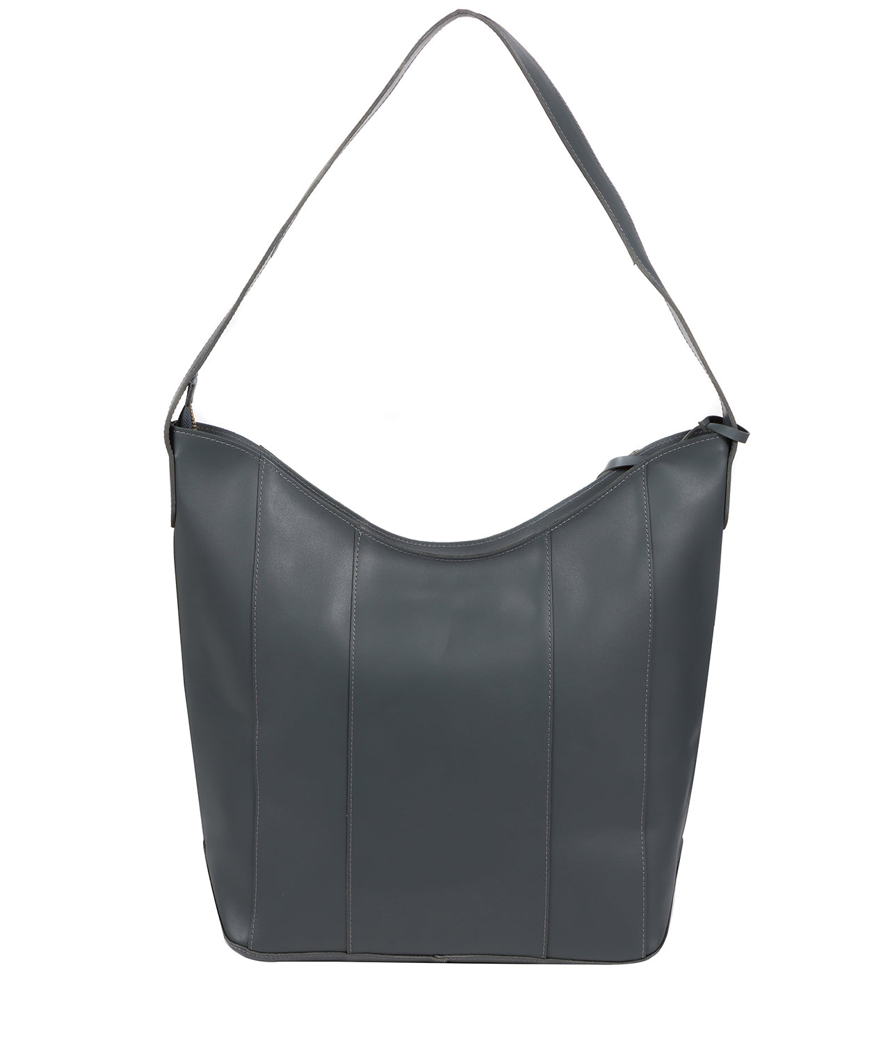 'Winchester' Smoky Blue Vegetable-Tanned Leather Shoulder Bag