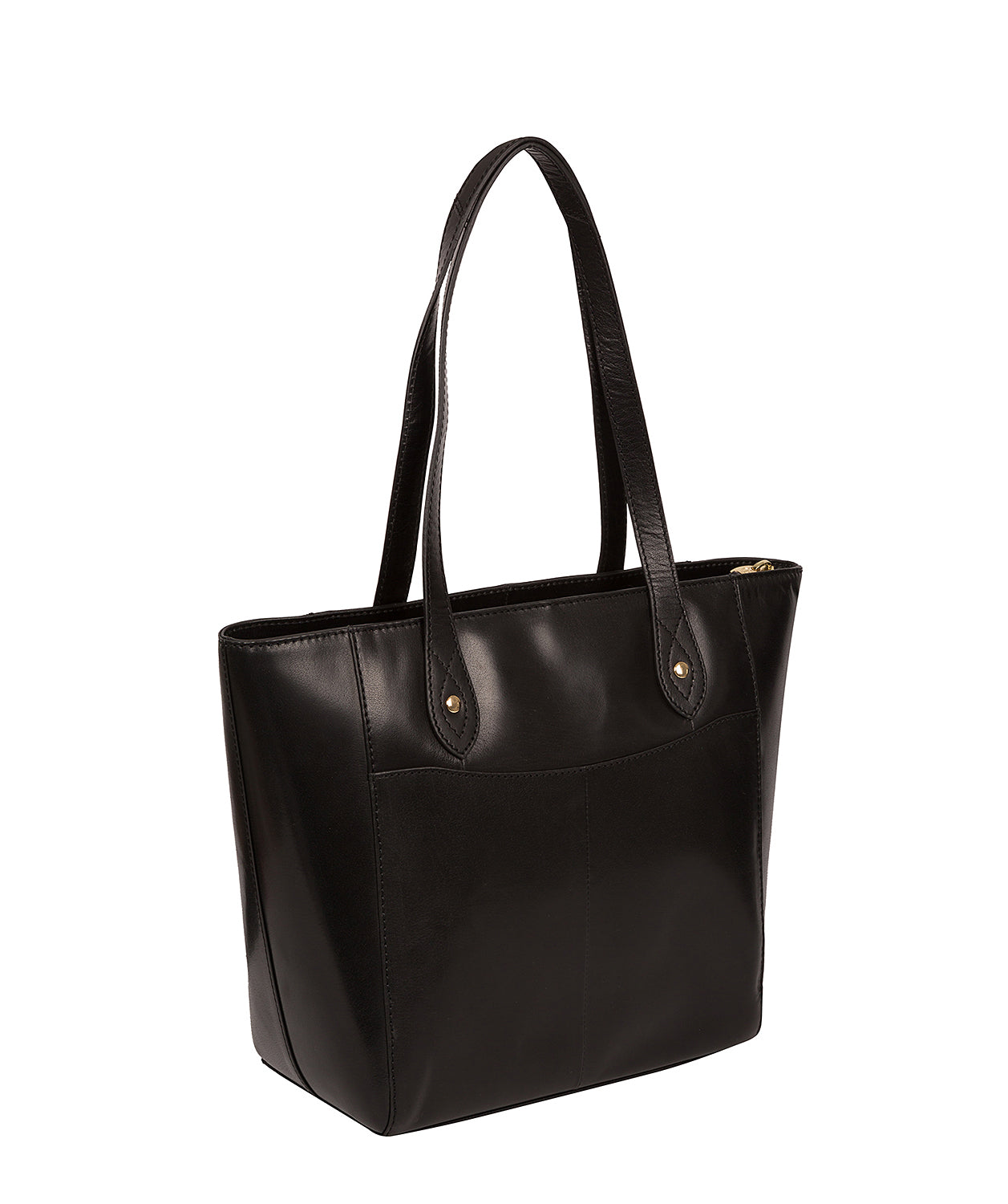 'Marisa' Black Vegetable-Tanned Leather Tote Bag