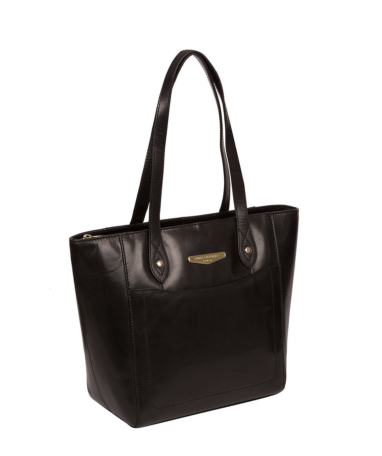 'Marisa' Black Vegetable-Tanned Leather Tote Bag