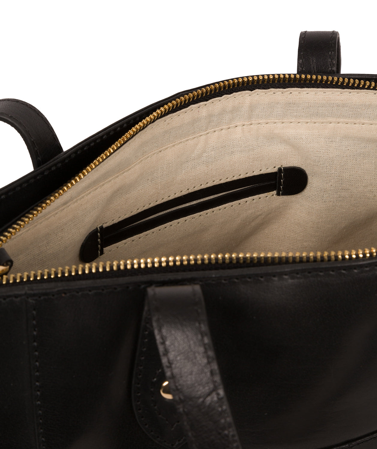 'Marisa' Black Vegetable-Tanned Leather Tote Bag