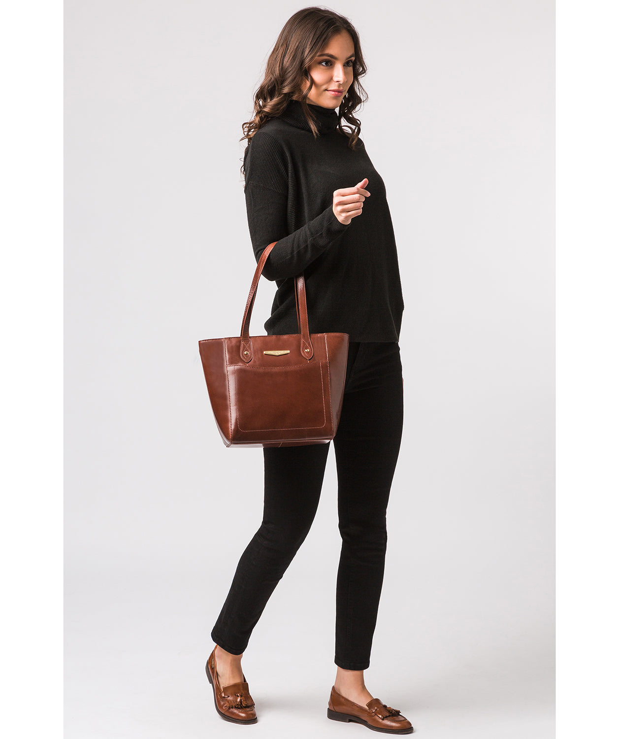 'Marisa' Italian Tan Vegetable-Tanned Leather Tote Bag