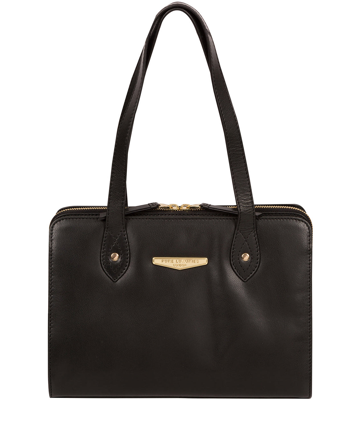 'Britt' Black Leather Handbag