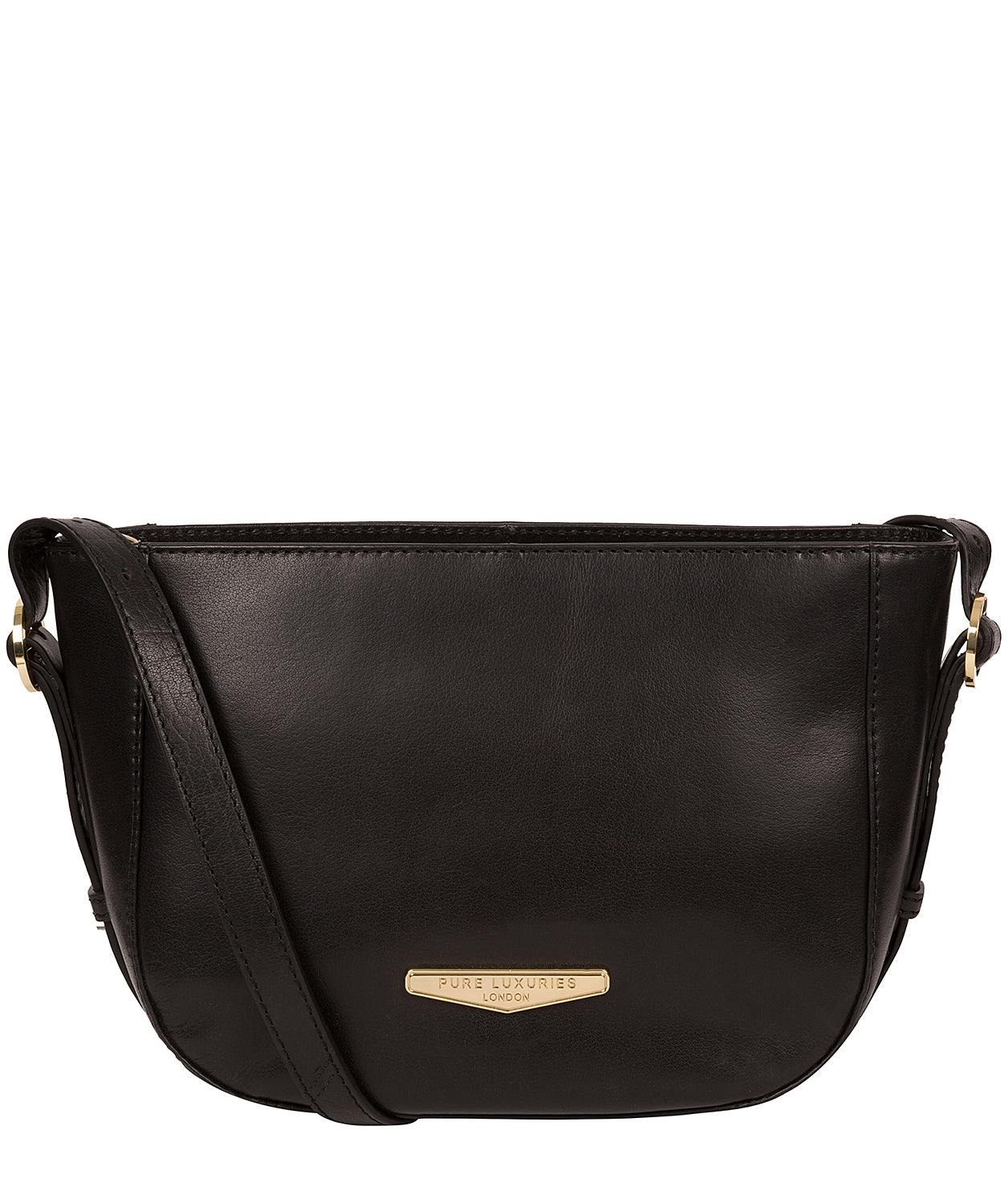 'Kaye' Black Vegetable-Tanned Leather Shoulder Bag