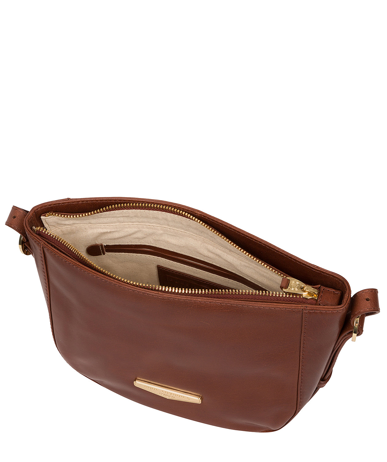 'Kaye' Italian Tan Vegetable-Tanned Leather Shoulder Bag