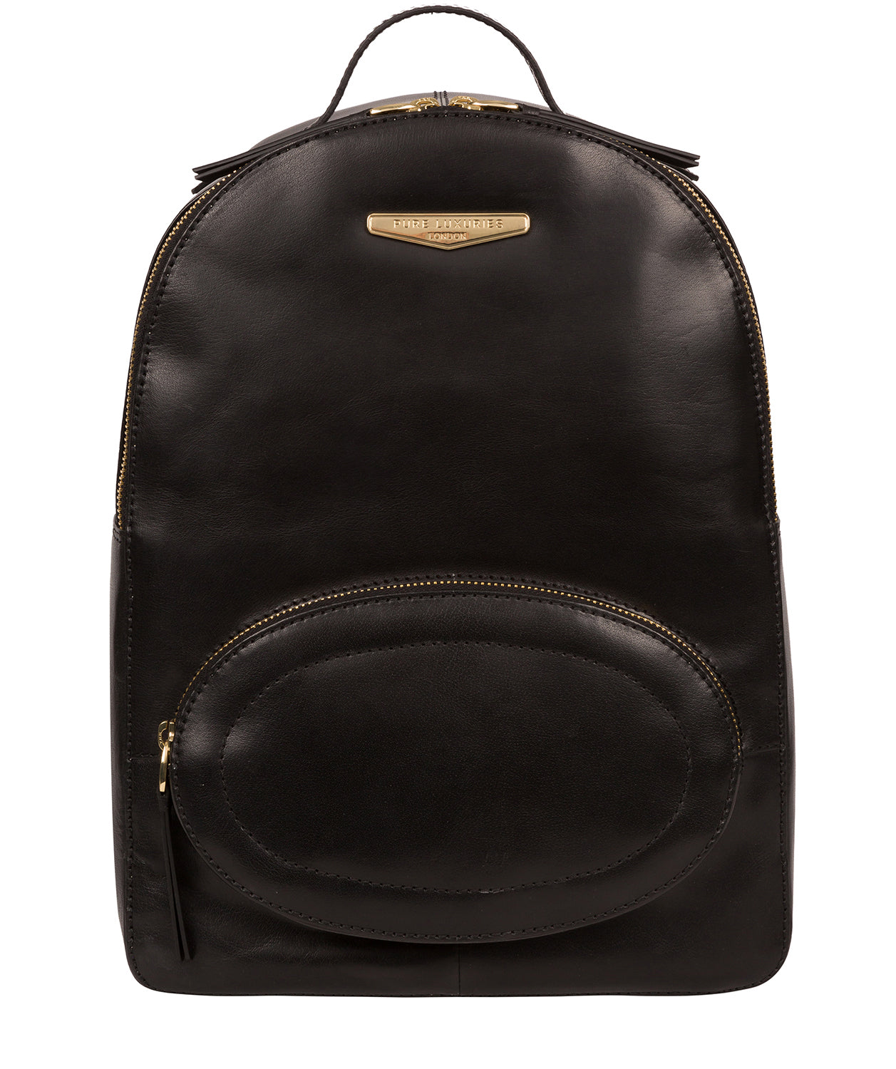 'Christina' Black Vegetable-Tanned Leather Backpack