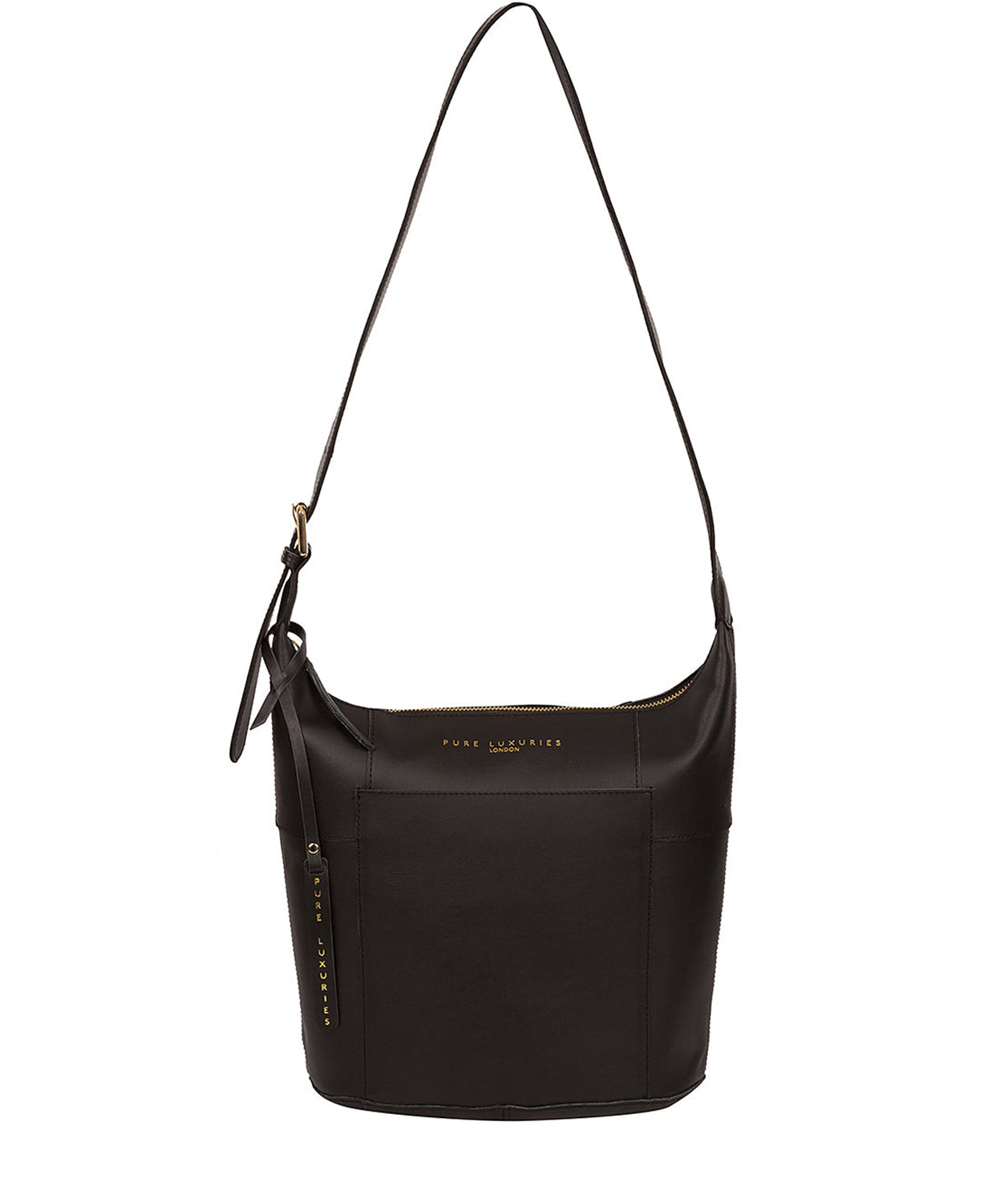 'Chichester' Jet Black Vegetable-Tanned Leather Shoulder Bag