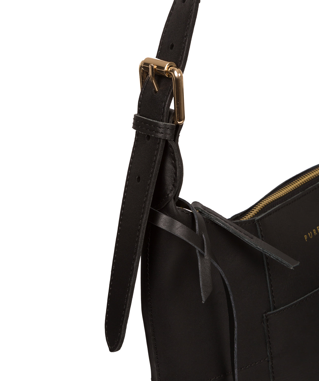 'Chichester' Jet Black Vegetable-Tanned Leather Shoulder Bag