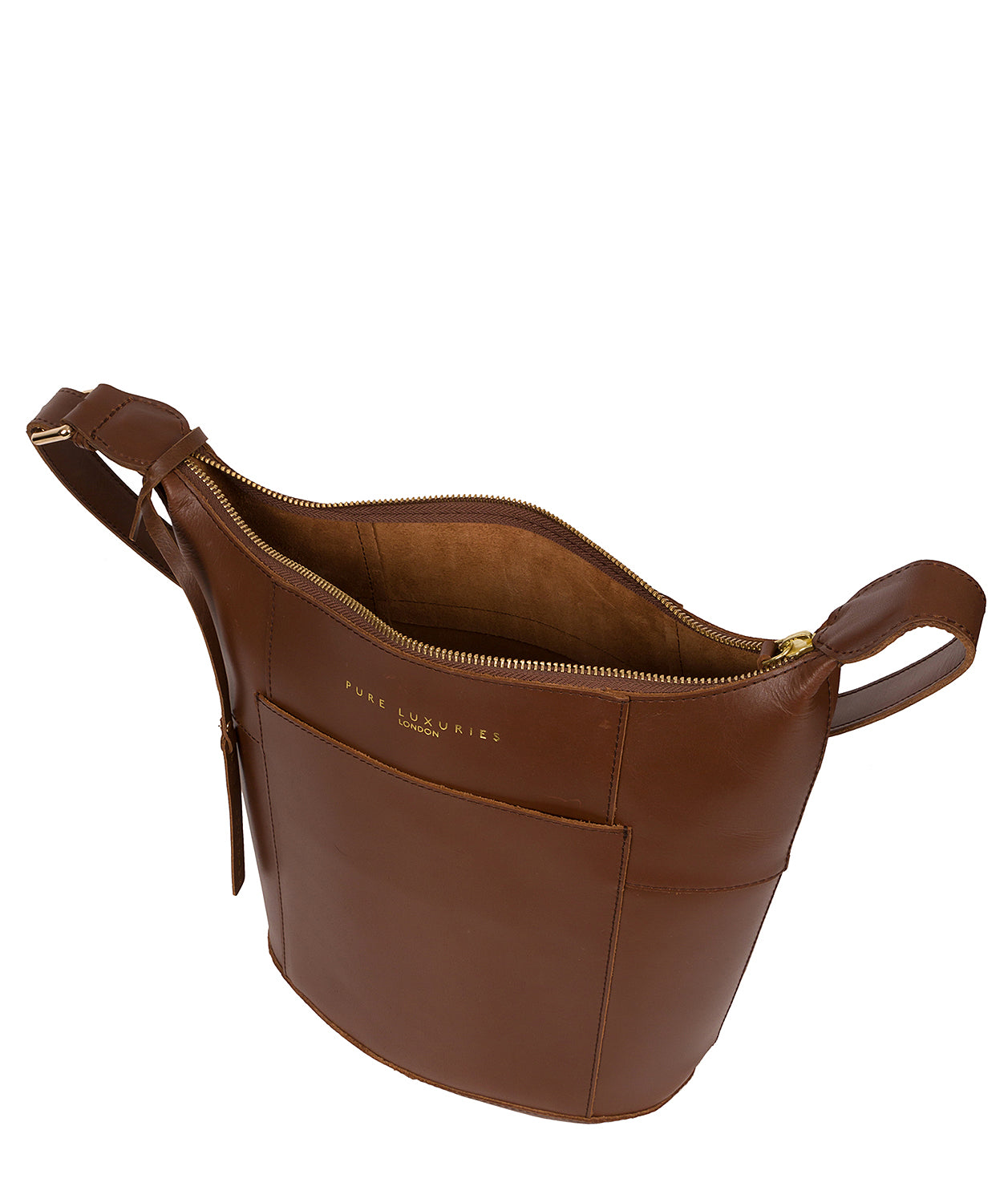 'Chichester' Ombré Chestnut Vegetable-Tanned Leather Shoulder Bag