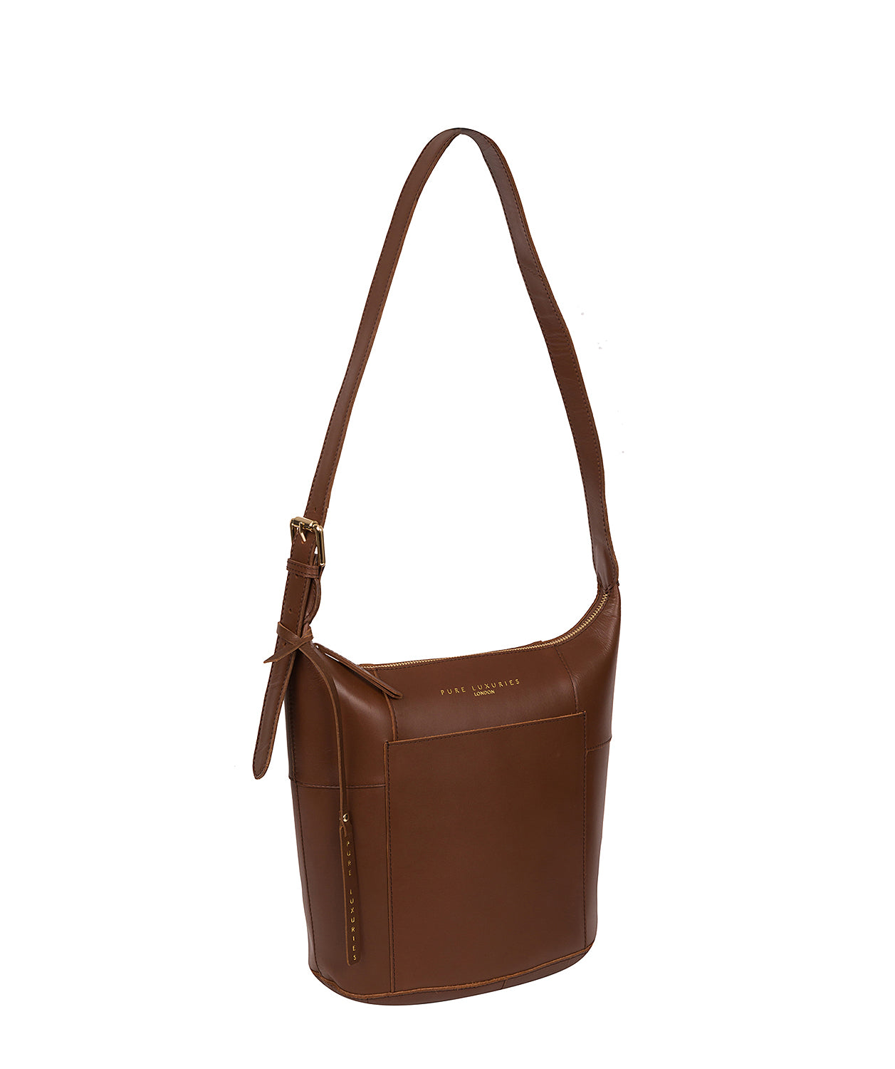 'Chichester' Ombré Chestnut Vegetable-Tanned Leather Shoulder Bag