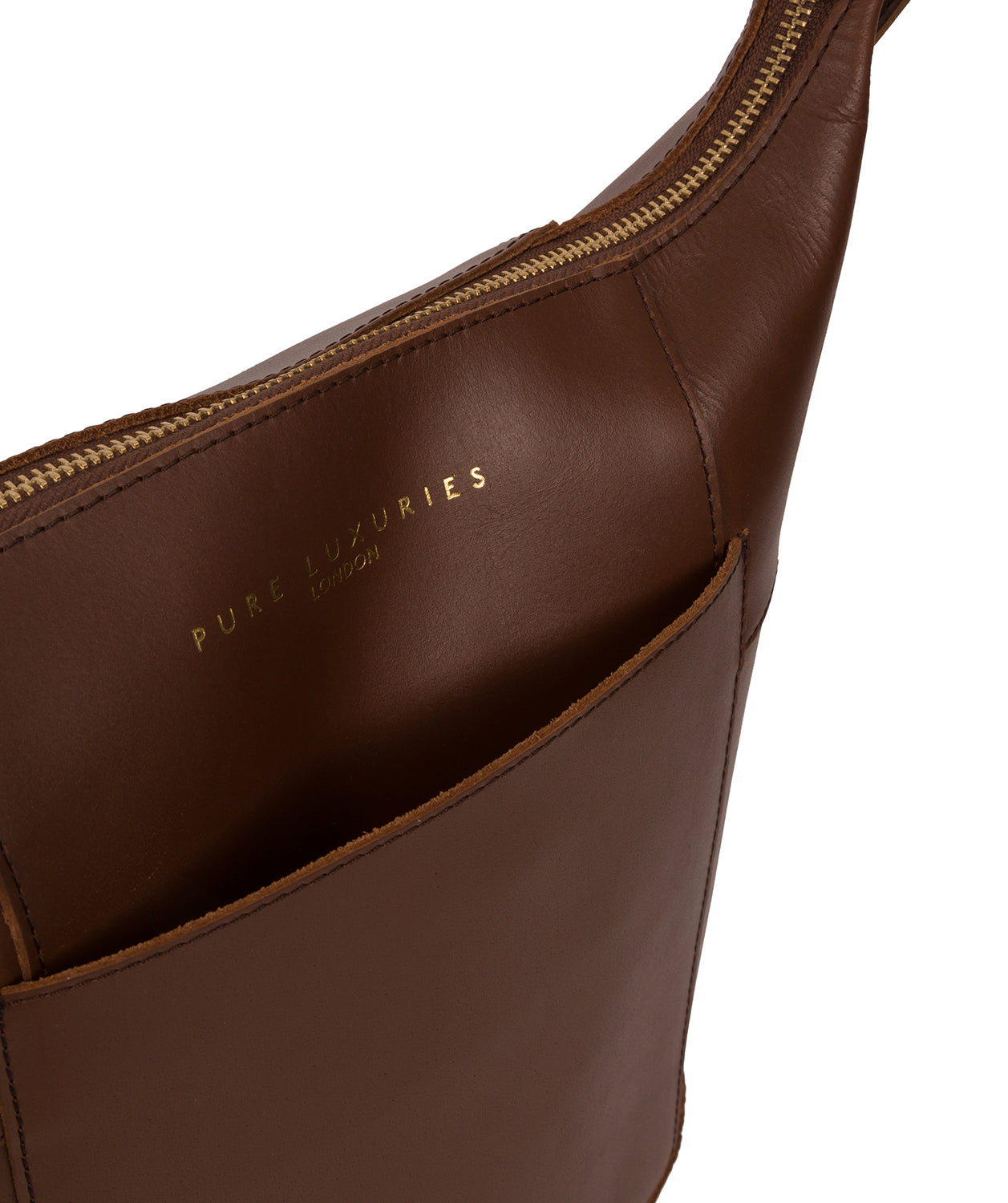 'Chichester' Ombré Chestnut Vegetable-Tanned Leather Shoulder Bag