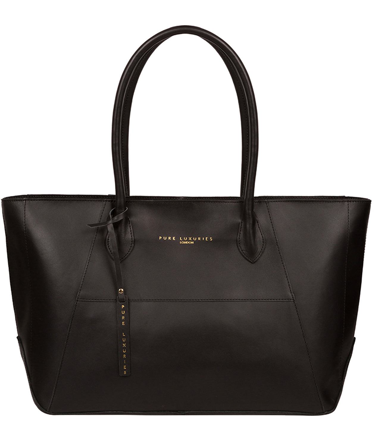 'Storrington' Jet Black Vegetable-Tanned Leather Tote Bag