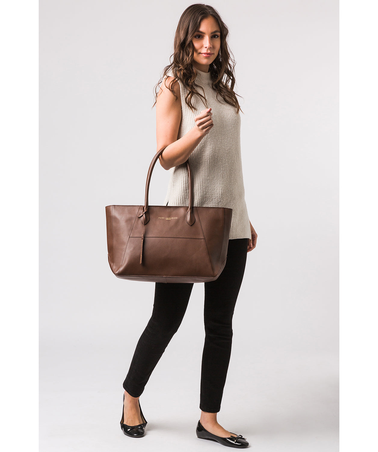 'Storrington' Ombré Chestnut Vegetable-Tanned Leather Tote Bag