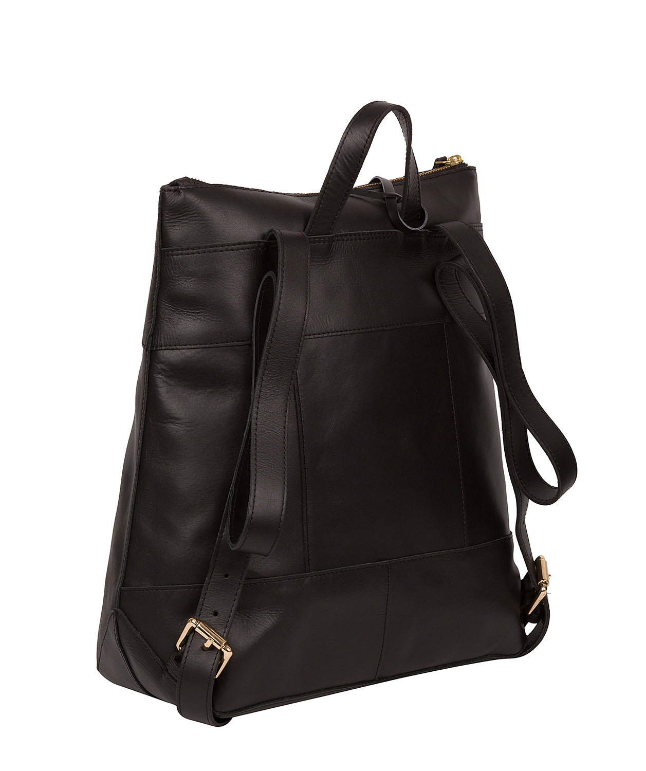 'Hastings' Jet Black Vegetable-Tanned Leather Backpack