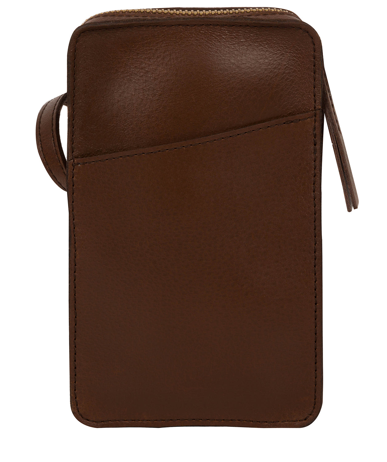 'Cambourne' Ombré Chestnut Vegetable-Tanned Leather Phone Bag