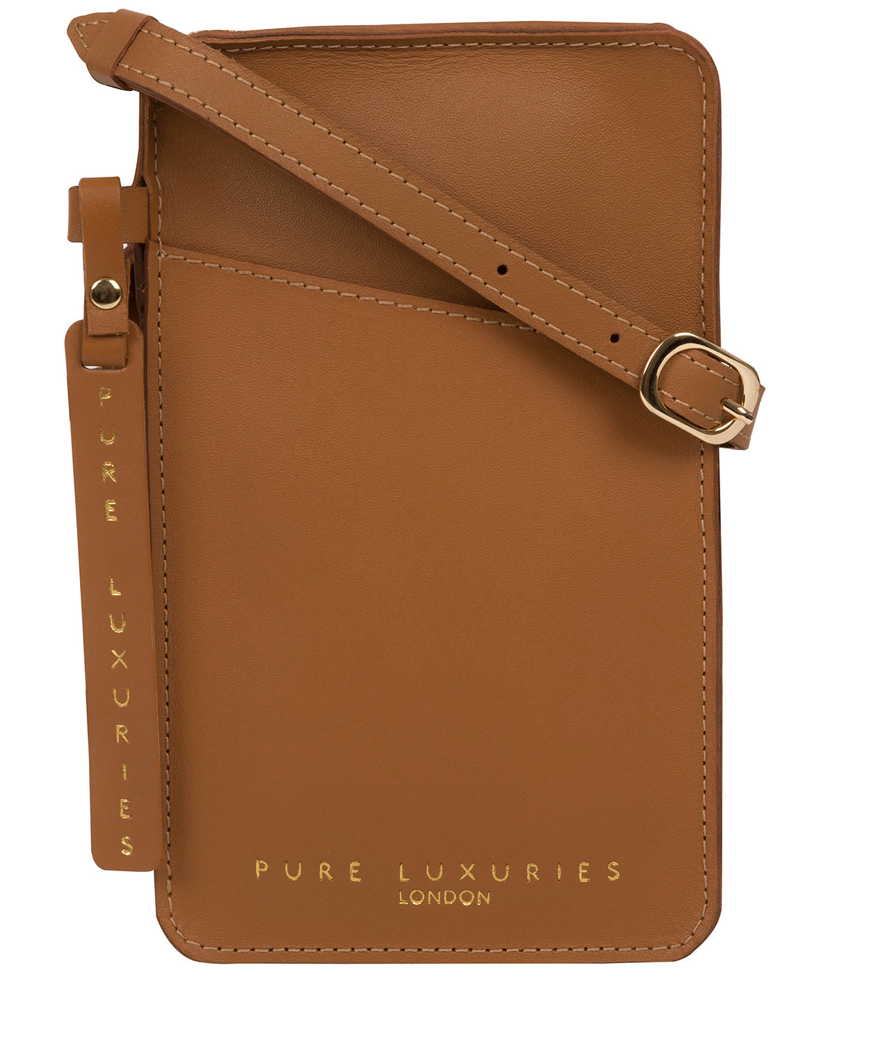 'Cambourne' Saddle Tan Vegetable-Tanned Leather Phone Bag