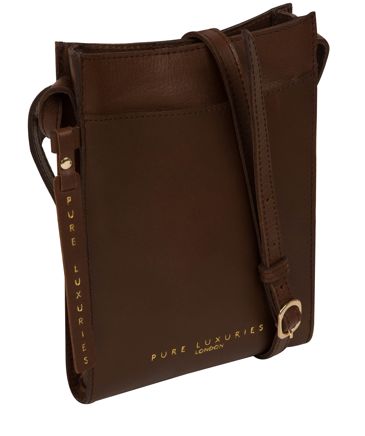 'Barton' Ombré Chestnut Vegetable-Tanned Leather Phone Bag