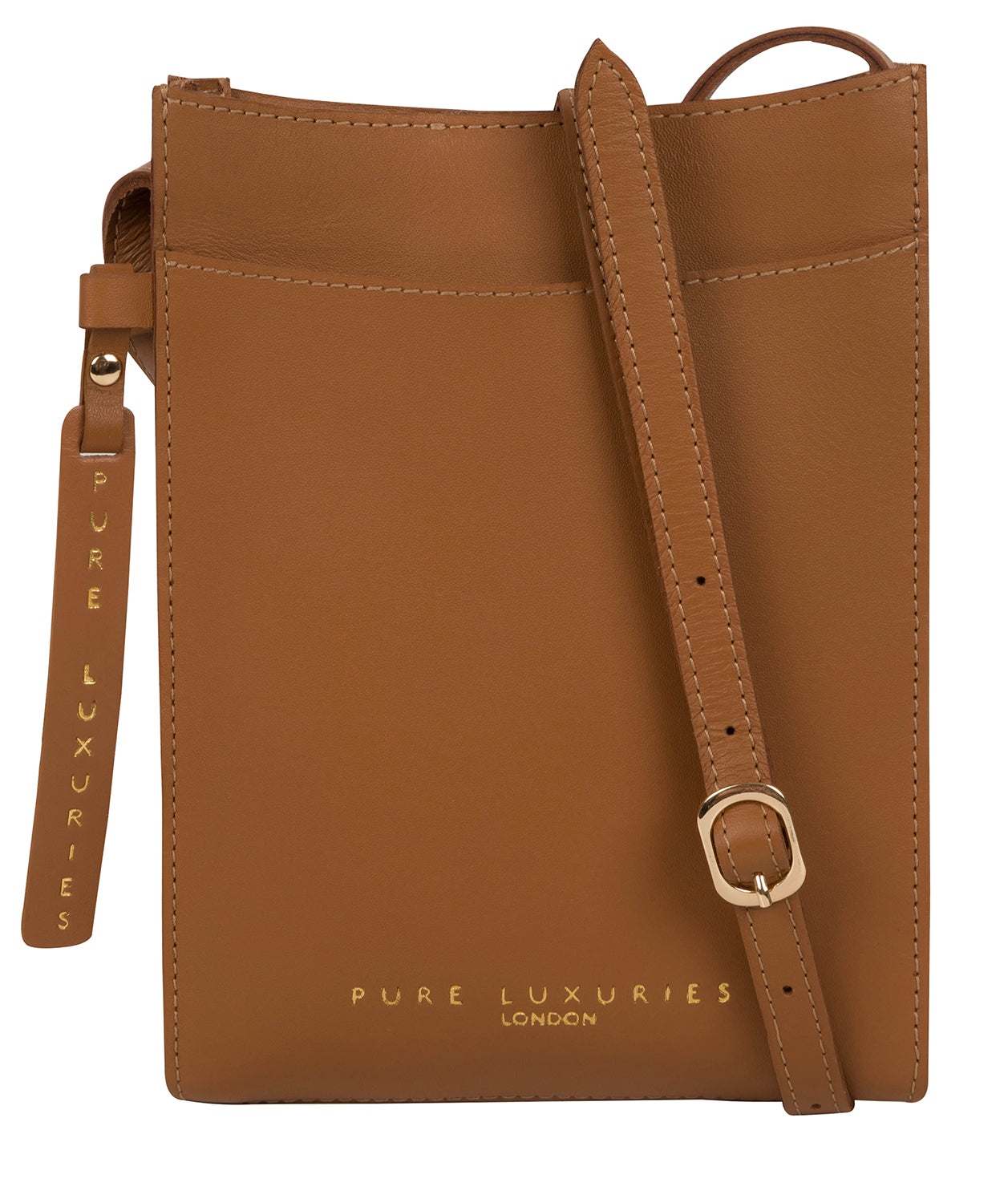 'Barton' Saddle Tan Vegetable-Tanned Leather Phone Bag